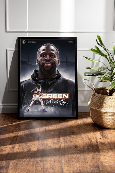 Saturn Draymond Green Framed Painting - Basketball Nba Poster Painting