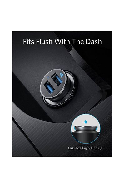 Anker PowerDrive 2 Alloy Metal Mini Car Charger Dual USB Fast Charging Metal Car Adapter