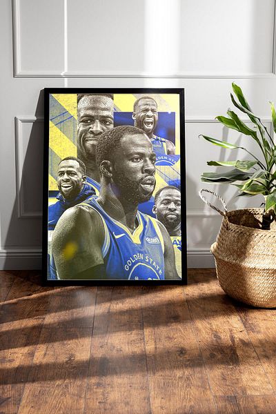 Saturn Draymond Green Framed Painting - Basketball Nba Poster Painting