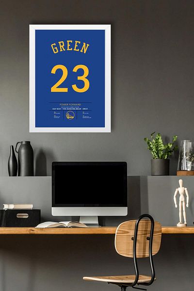 Saturn Draymond Green Jersey Framed Painting - Nba Golden State Warriors Jersey