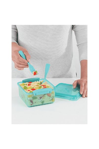 Sistema Freezer Safe BPA-Free Plastic Lunch Box with Cutlery Assorted Color
