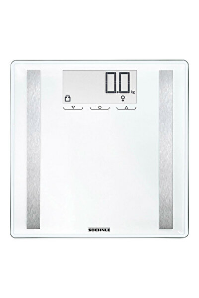 SOEHNLE ميزان حمام رقمي مربع الشكل غير قابل للانزلاق مزود بجسم استشعار، أبيض، 180 كجم