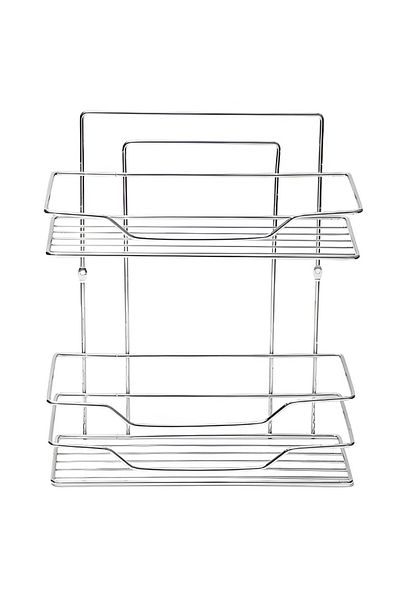 Prima Nova 2 Tier Fest Flat Space Saving and Anti Corrosive Wall Mountable Shower Caddy Silver