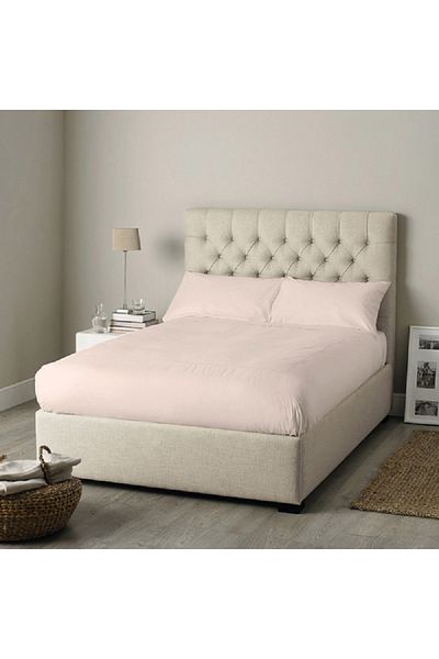 Celia King Square Smooth Texture Fitted Sheet Beige 200x200+30cm