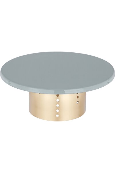 Alsaif Gallery Stand Cake Steel with Gold Base Alsaif Gallery, 21x21x8 cm - Gray
