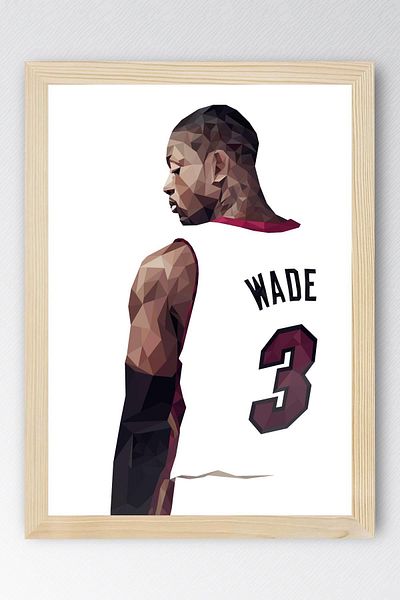 Saturn Dwyane Wade Framed Painting - Basketball Nba Poster Painting