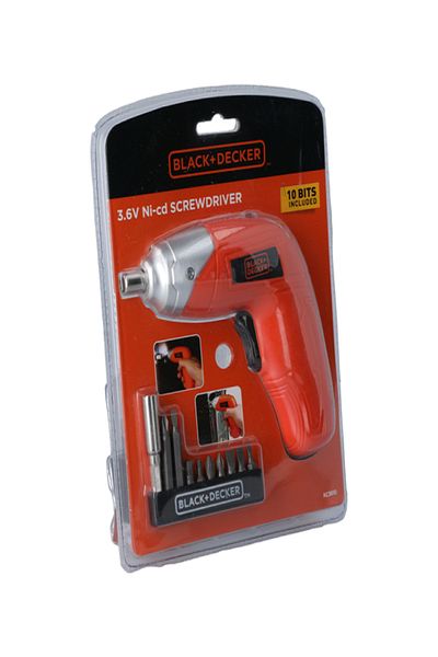 Black&Decker 3.6V Li-Ion Cordless Power Screwdriver Kit with 10-Piece Bit