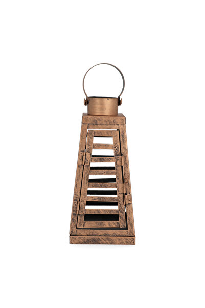 Celia فانوس معدني قوي على شكل هرم بتصميم أنيق وعصري مصنوع من النحاس