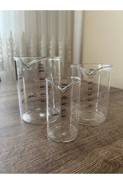 EZMK EV GEREÇLERİ كوب قياس ثلاثي من كامبو بوروسيليكات، 500 مل، 300 مل، 125 مل (مجموعة من ثلاثة)