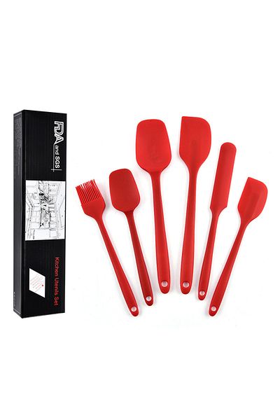 Bogadini Custom Logo 6 PCS Non-Stick Spatula Set Heatproof Silicone Kitchen Utensils