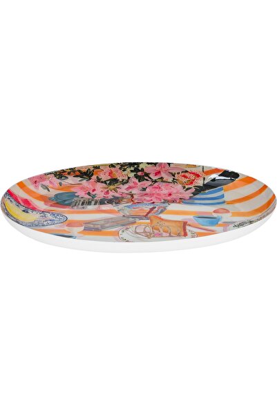 Alsaif Gallery Saif Gallery Steel Serving Platter, 40.5 x 20 x 4 cm, Oval - M...