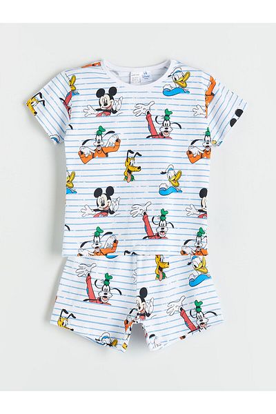 LC Waikiki M Printed Baby Boy T-Shirt and Shorts 2-Piece