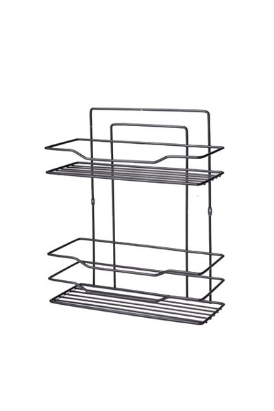Prima Nova 2-Tier Elegant and Modern Design Fest Bath Wall Shelf Black