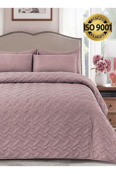Master Home Textile Microfiber Bedspread Set Fits 160 x 200 cm Queen Size Bed 3Pcs Queen Size Compressed Comforter Set