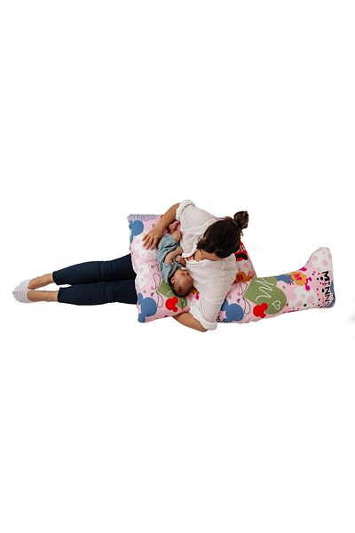 OEM Ema 3 in 1 Pregnancy Pillow, Multifunctional, Micky Minnie Model, 100% Cotton, 135x75 cm