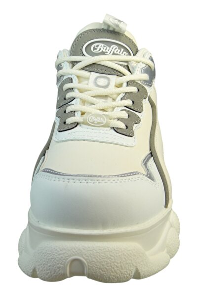 Buffalo Damen Low Sneaker Low Top 1636466 Creme Cream/Grey Silver Kunstleder