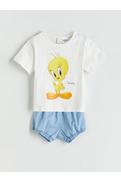 LC Waikiki T Printed Baby Girl T-Shirt and Shorts 2-Piece