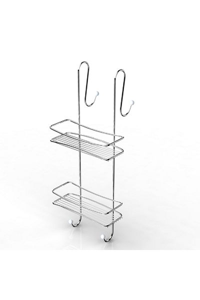 Prima Nova 2-Tier Elegant and Modern Design Hanging Shower Caddy Silver D-05249