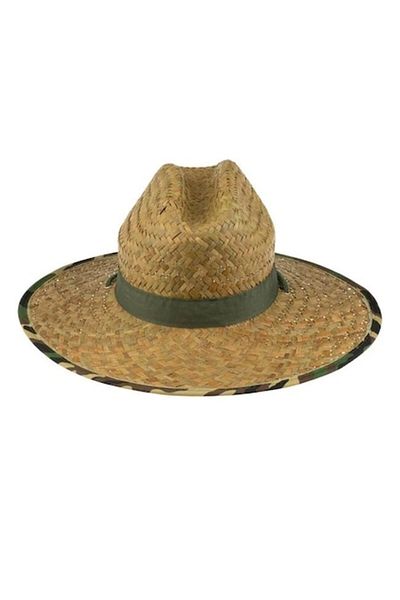 BREZIUM Men's summer hat, adjustable cord, Brown/Khaki