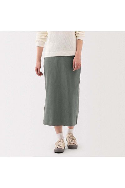 Muji تنورة ضيقة مضلعة مطاطية