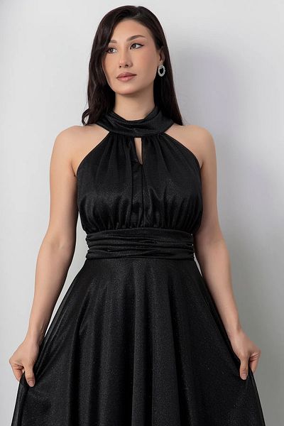Zoe Zoe Collar Glitter Tulle Dress