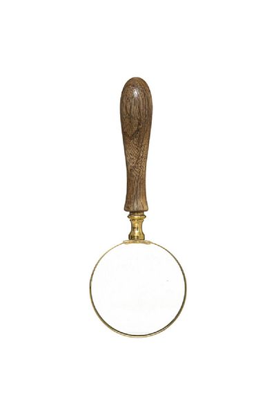 Atmosphera Vintage Decorative Magnifying Glass Showpiece Clear and Brown