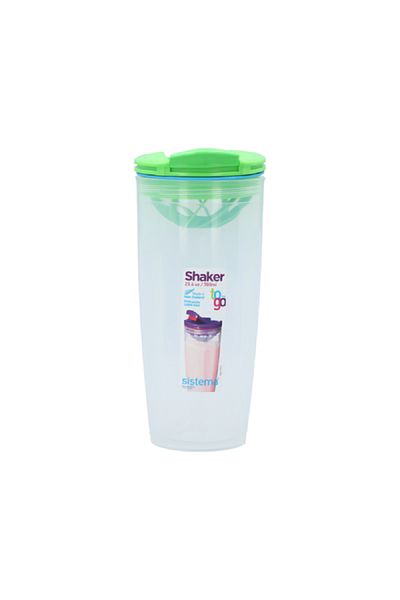 Sistema To Go BPA-Free Freezer Safe Durable Shaker Clear and Green
