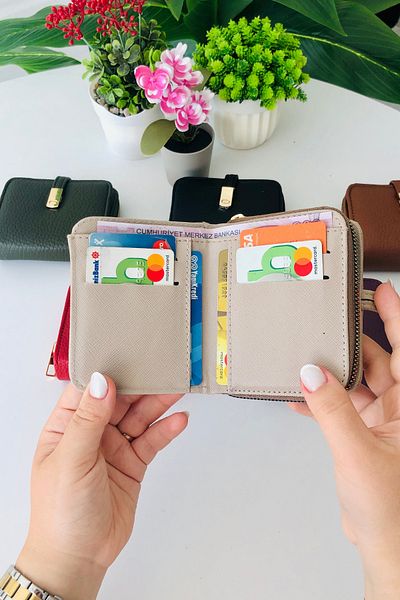 derius Betty Useful Model Soft Textured Cream Women's Wallet (Vegan Leather)
