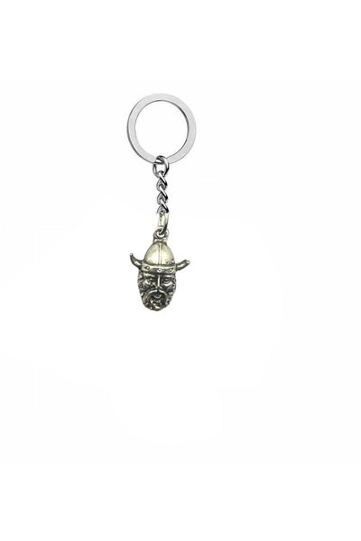 Herşey Nota Minimal Viking Warrior Figured Unisex Keychain – Simple and Powerful Mythological Accessory