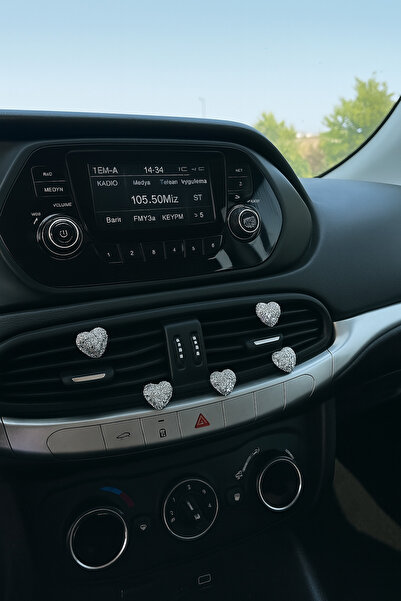 Çiçek Antalya مجموعة من 5 قطع من شكل شبك تكييف الهواء للسيارة على شكل قلب لامع لامع