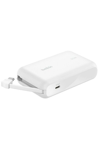 Belkin BoostCharge Powerbank, 10,000 mAh, White, PB-B021 Dual-Port Fast Charging Portable Battery