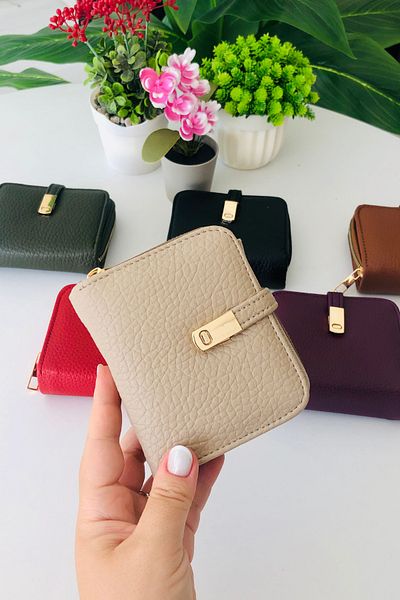 derius Betty Useful Model Soft Textured Cream Women's Wallet (Vegan Leather)
