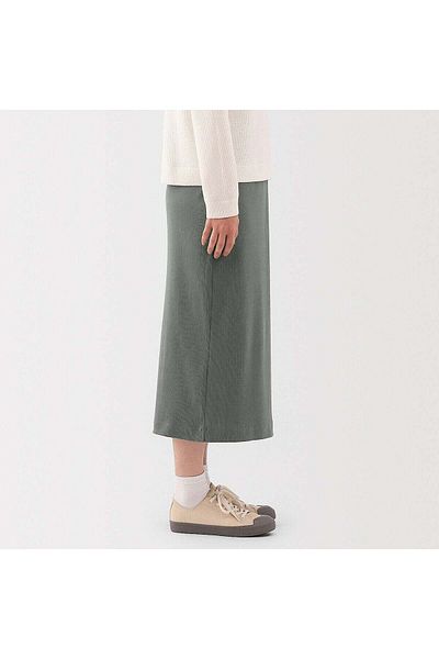 Muji تنورة ضيقة مضلعة مطاطية