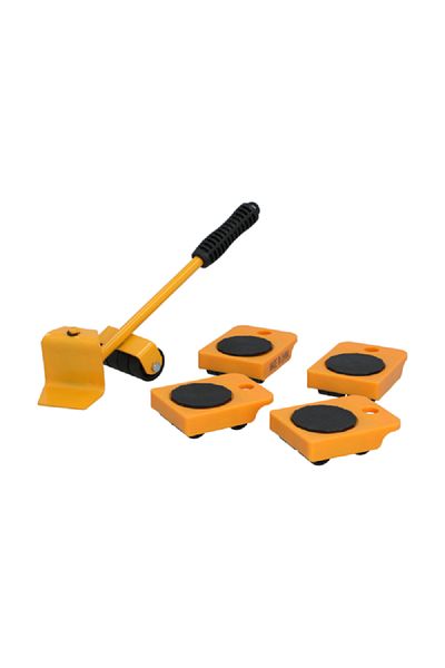 HONEYBEE 5-Piece Furniture Moving Tool Set Yellow and Black