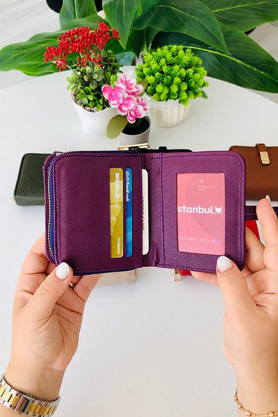 derius Betty Useful Model Soft Textured Purple Women's Wallet (Vegan Leather)