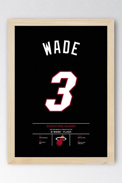 Saturn Tricou Dwyane Wade cu cadru - Tricou de baschet NBA Miami Heat