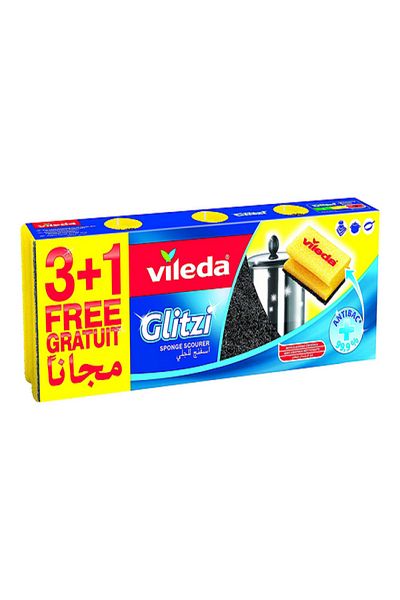 Vileda 4-Piece Dishwashing Glitzi Sponge Scourer