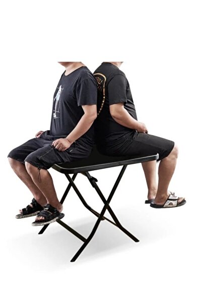 smart home Round Folding Dining Table - Folding Cafe Table with Fiber Top - 80 x 80 cm - Stylish and Sturdy Design