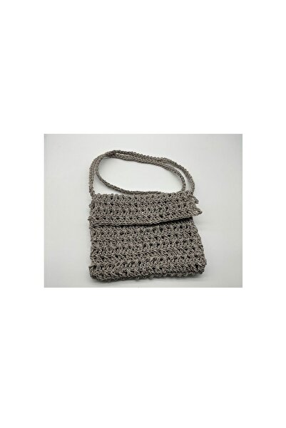 CHIC Grey Paper Knitted Shoulder Bag
