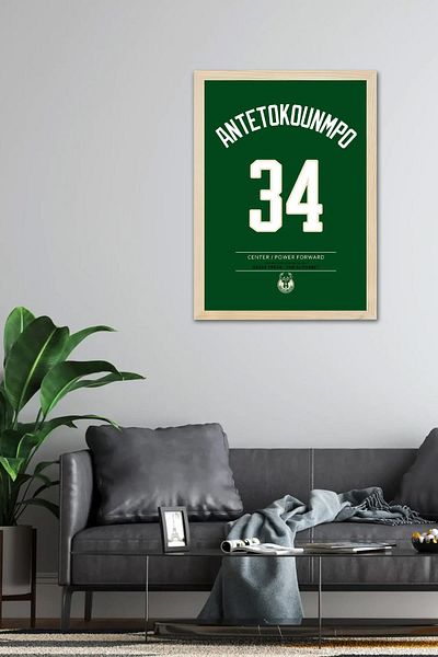 Saturn Tricou Giannis Antetokounmpo cu cadru de pictură - Tricou NBA Milwaukee Bucks