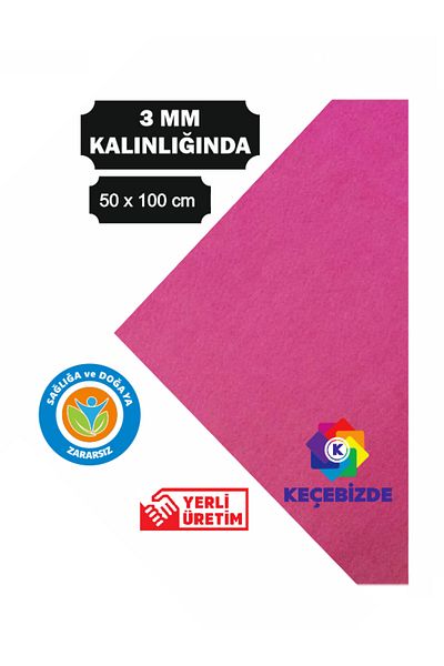 KeçeBizde Candy Pink Thick Felt 3 mm 50 X 100 cm Size