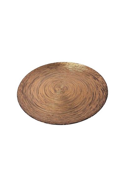 Generic A luxurious glass serving dish, 100% Turkish-made, honey-colored, diameter: 32 cm, to decorate your tables with elegance.