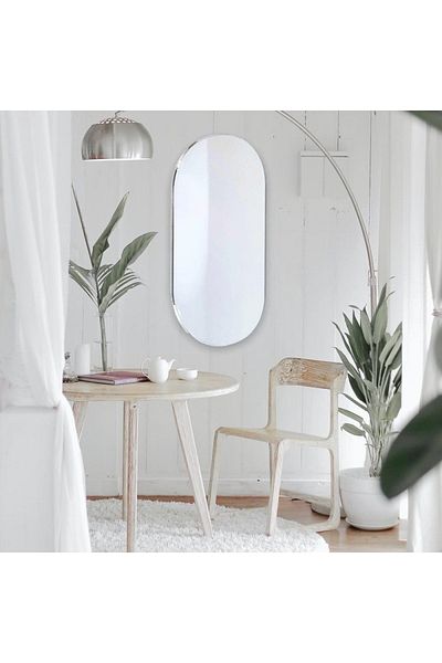 DEC5 Oval mirrors, modern design, gold and silver frame