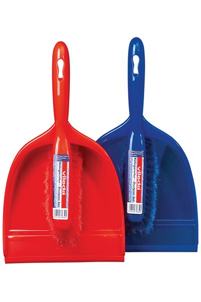 Vileda 2-Piece Handheld Durable and Compact Dustpan with Broom Set