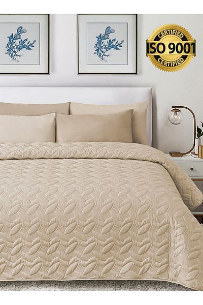 Master Home Textile Microfiber Bedspread Set Fits 120 x 200 cm Single Size Bed 3Pcs Single Size Compressed Comforter Set