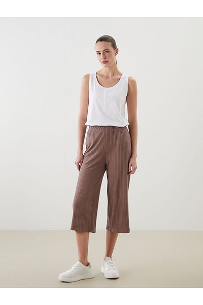 LC Waikiki Brown Women's Capri with Elastic Waist