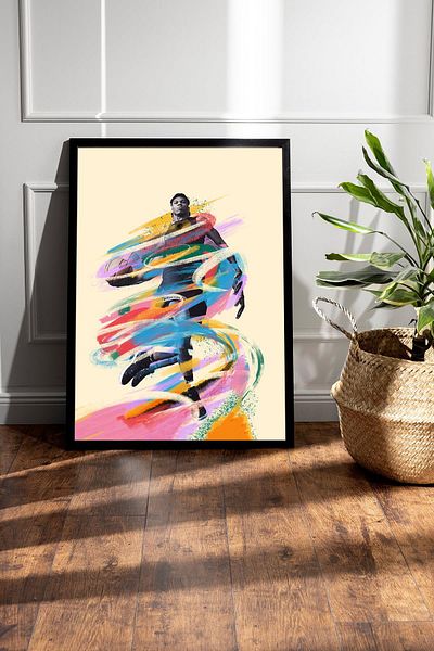 Saturn Giannis Antetokounmpo Framed Painting - Basketball Nba Poster Painting