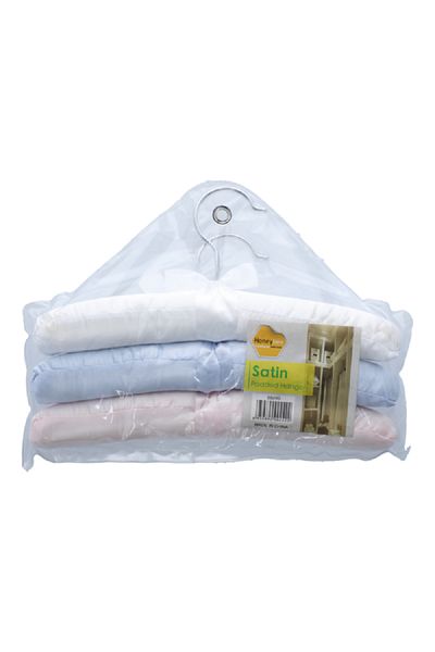 HONEYBEE 3-Piece Satin Padded Kids Cloth Hanger Set Multicolor