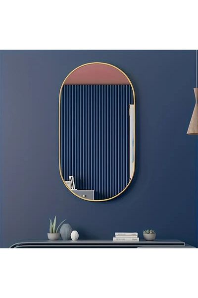 DEC5 Oval mirrors, modern design, gold and silver frame
