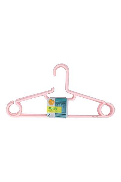 HONEYBEE 5-Piece High Quality Plastic Cloth Hanger Set Assorted Color